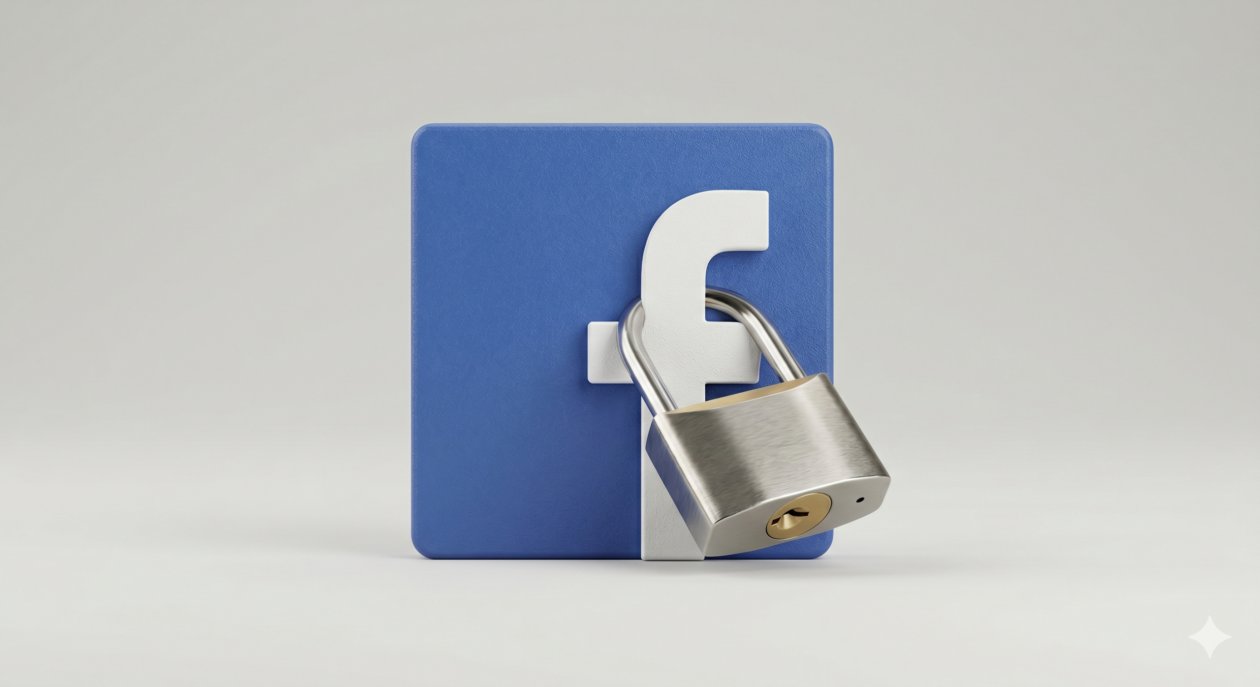 Facebook logo with a padlock on it